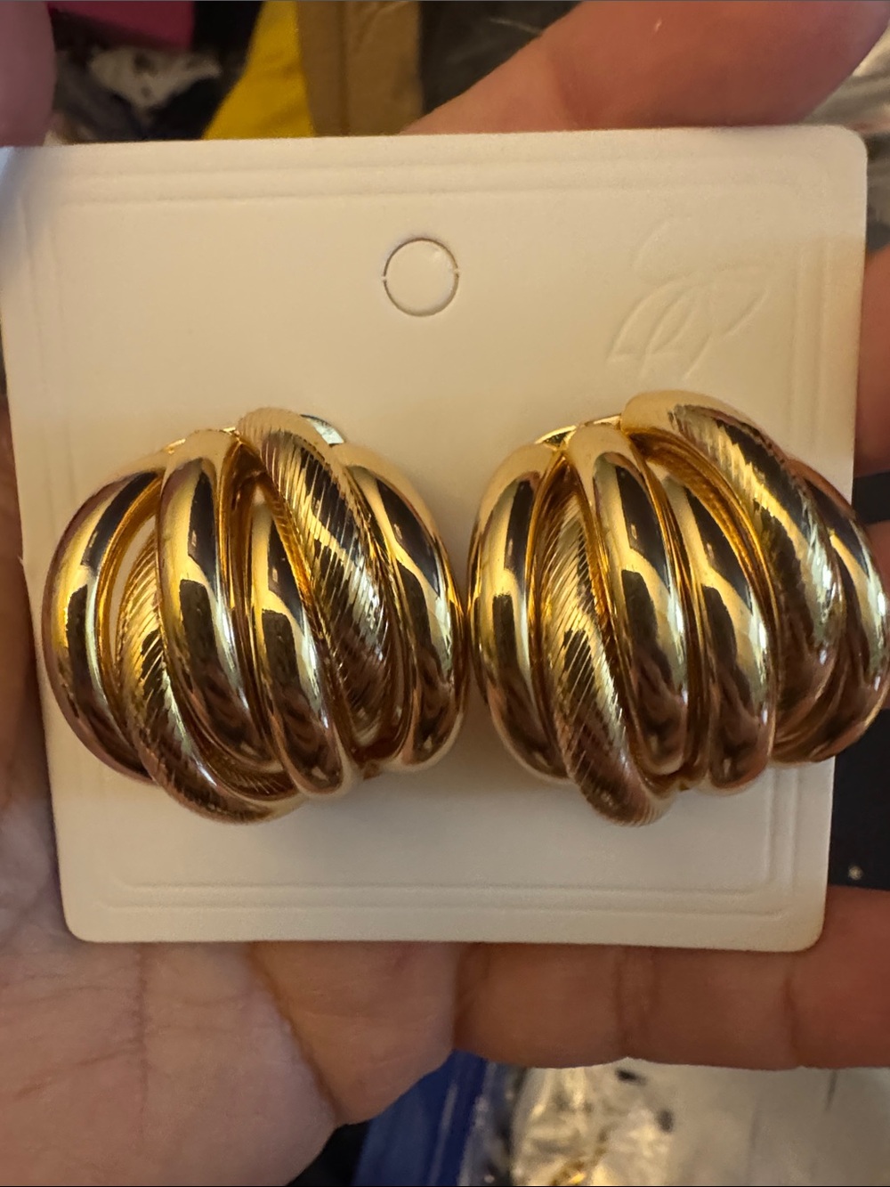 18k Gold chunky Twisted Hoop Earrings